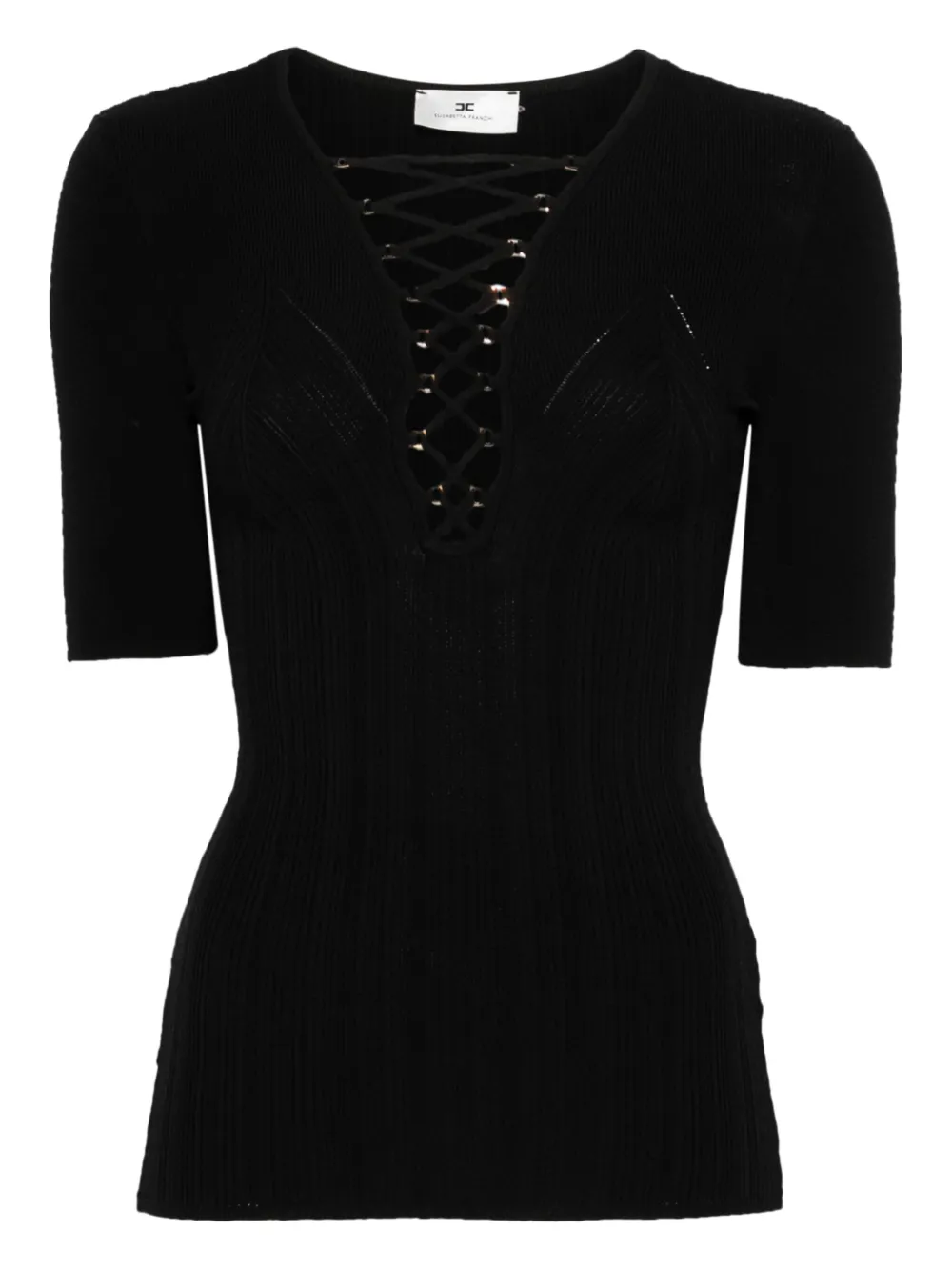 

Футболка со шнуровкой Elisabetta Franchi, черный