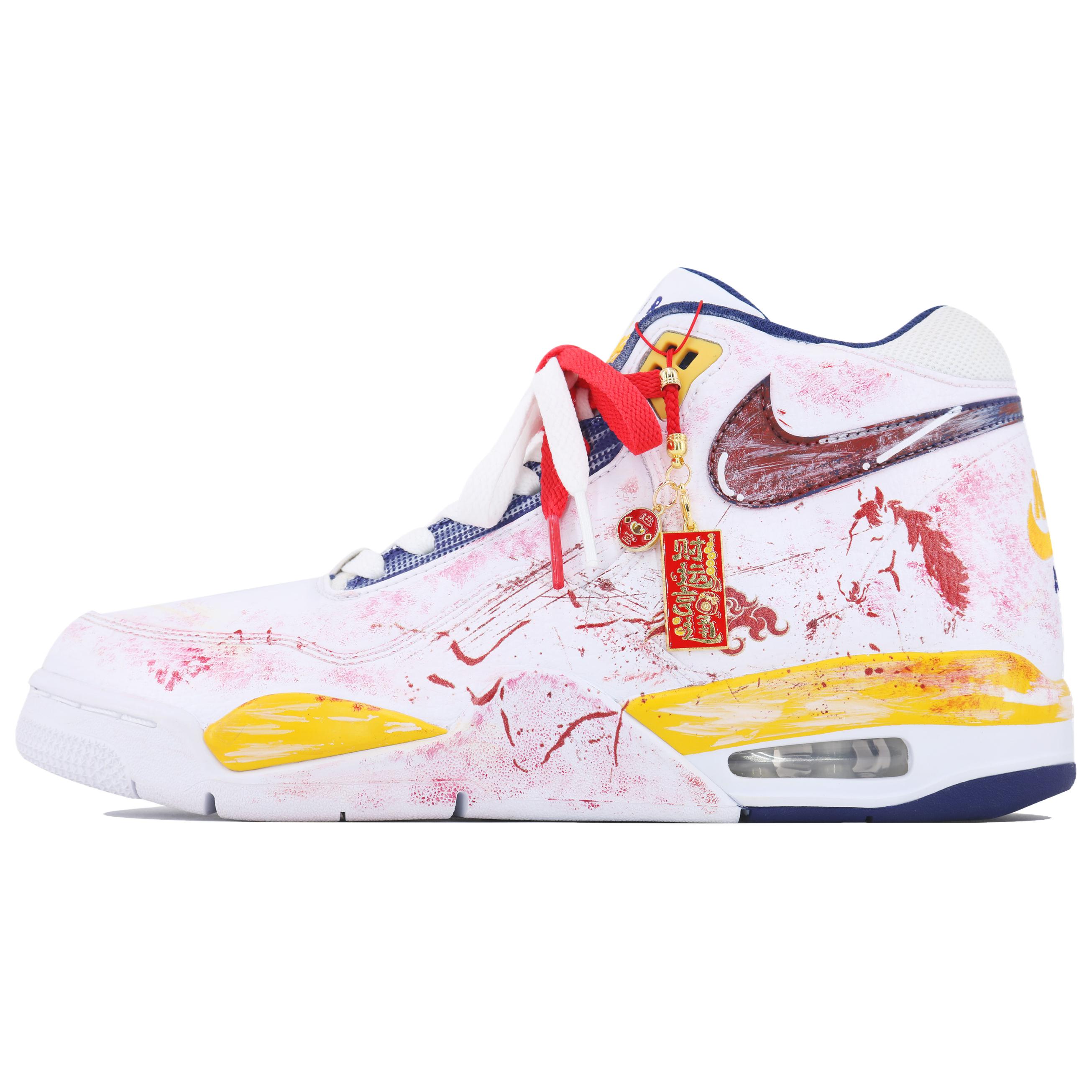 

Nike Кроссовки Flight Legacy Trendy And Auspicious CNY Mid Top Vintage Basketball Shoes мужские бело-красно-желтые