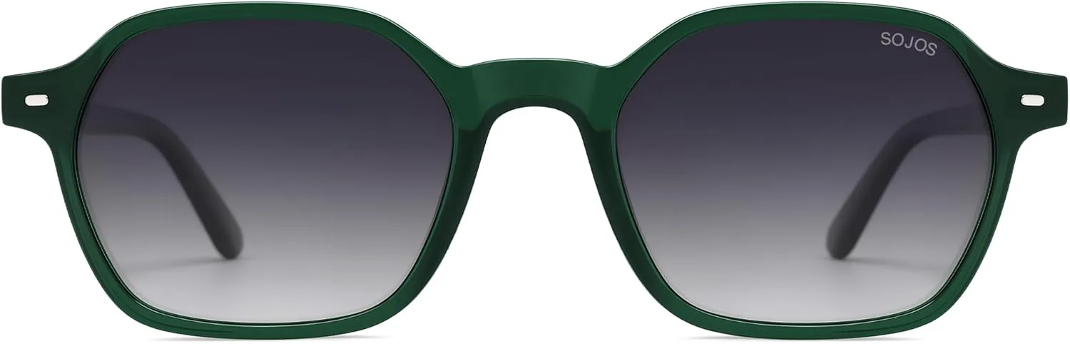 

Солнцезащитные очки SOJOS Retro Square Polarized Sunglasses для женщин и мужчин, модные, в стиле 70-х, тонкие и изящные, модель SJ2674, Green Frame Grey Gradinglens