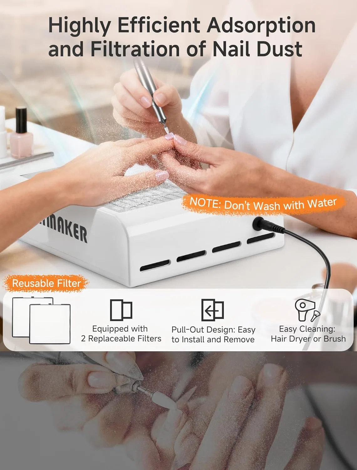 Вытяжка для ногтей 60 Вт от INMAKER Inmaker — фото 3