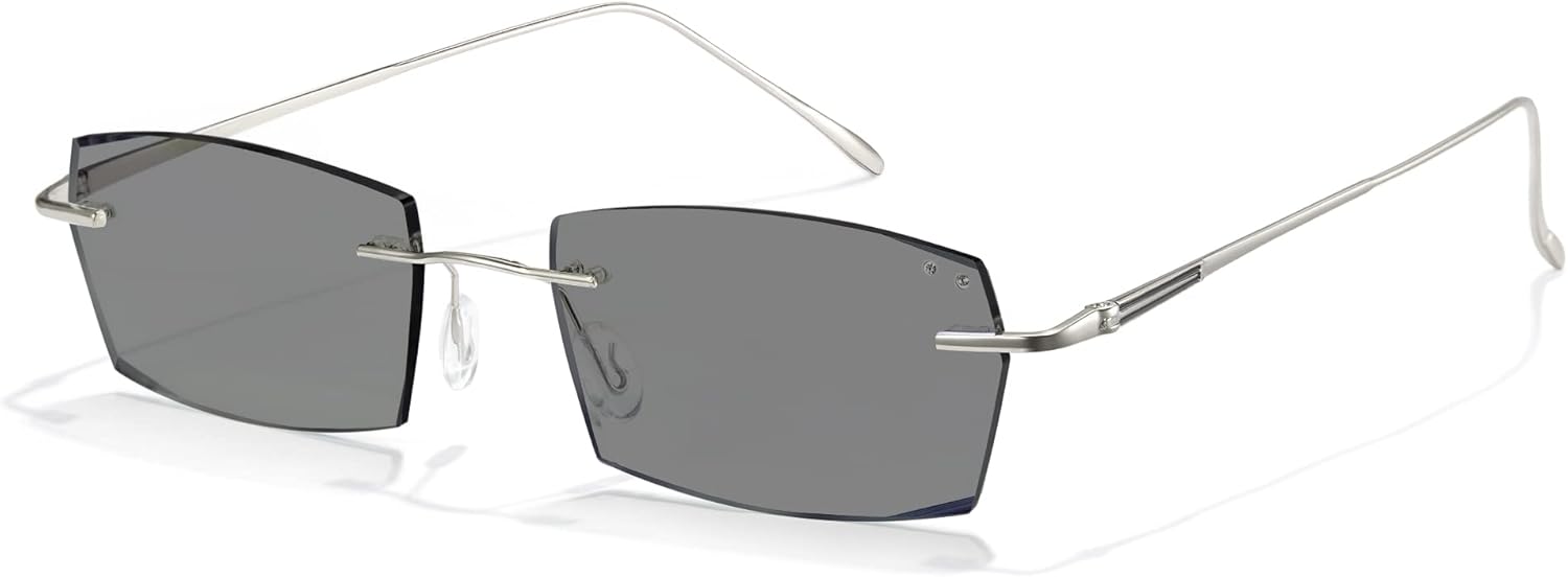 

Фотохромные очки Cyxus для защиты от синего света, для мужчин и женщин, солнцезащитные очки с защитой от УФ-излучения, без оправы, сверхлегкие металлические квадратные очки, 19-multicolor-8127 Metal Frame