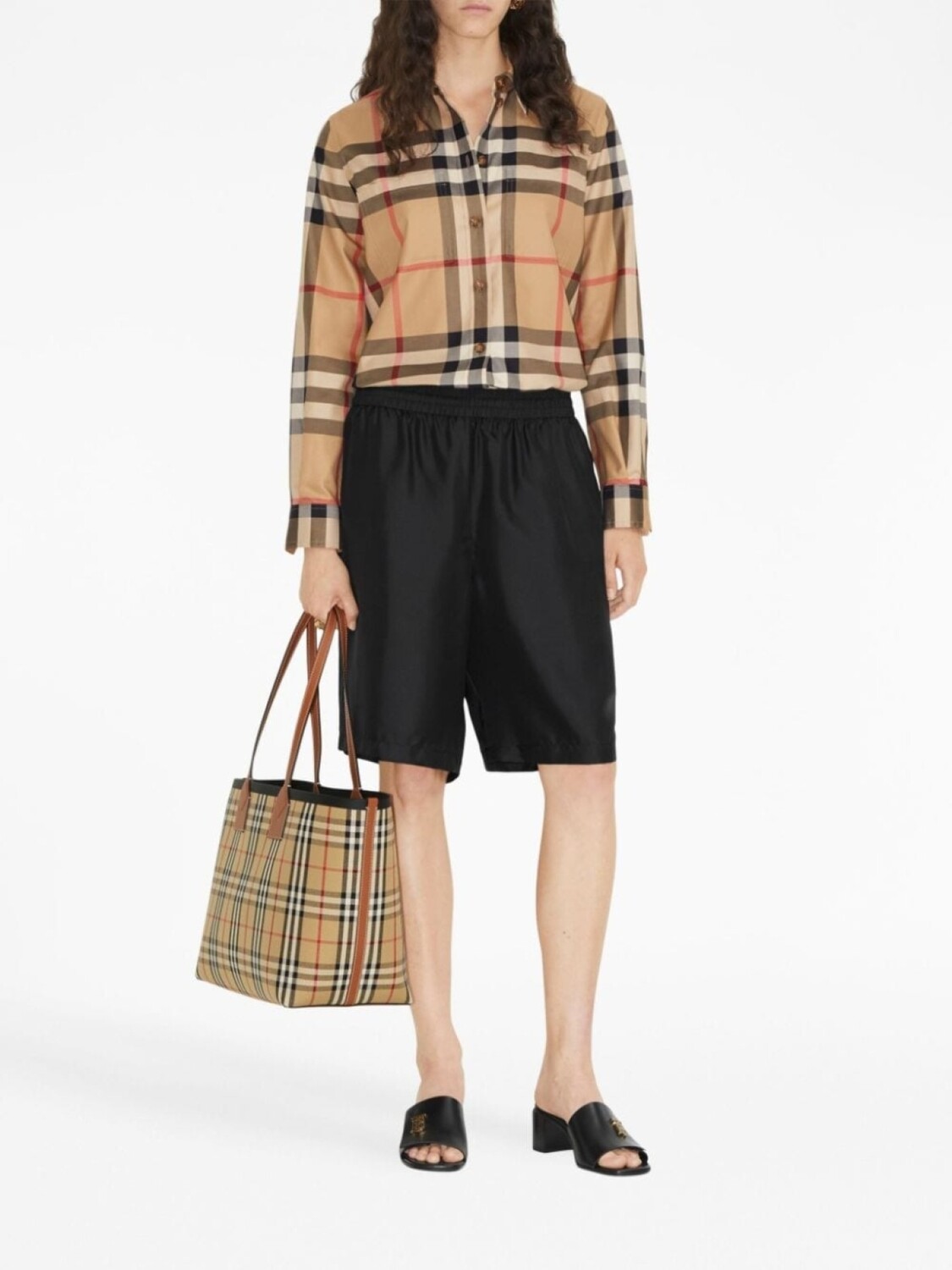 Рубашка Burberry Vintage Check, хлопок, нейтральный цвет — фото 2