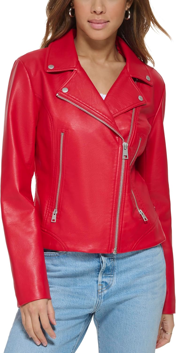 

Женская куртка-косуха Levi's 538 из веганской экокожи, красный