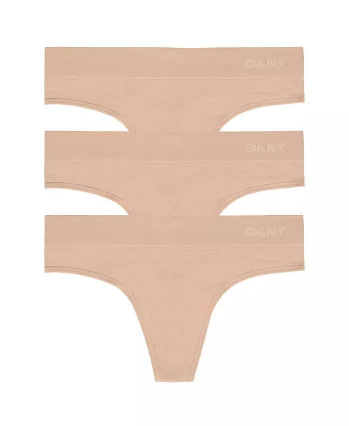 

Женские бесшовные трусы-стринги Litewear, 3 шт., DK5016NP3 DKNY, коричневый/бежевый