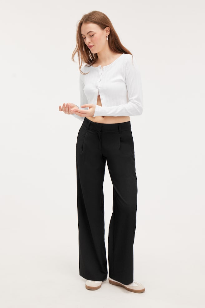 

Элегантные широкие брюки с заниженной талией Monki, черный