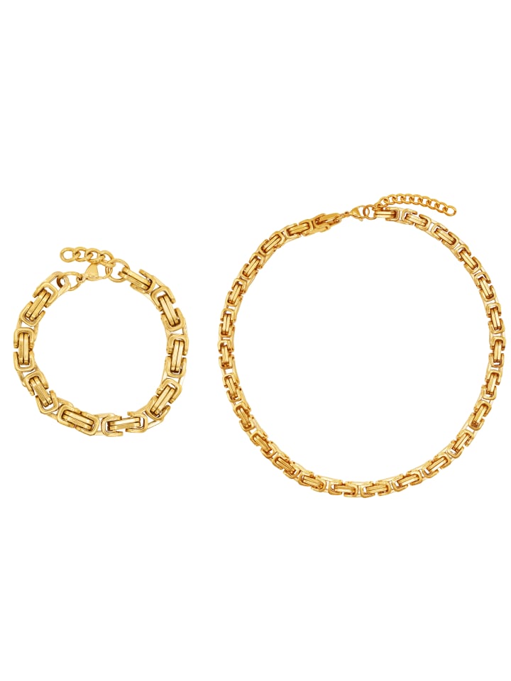 

Steel_Art Женский ювелирный набор с браслетом и колье, набор Rosie, золотистого цвета