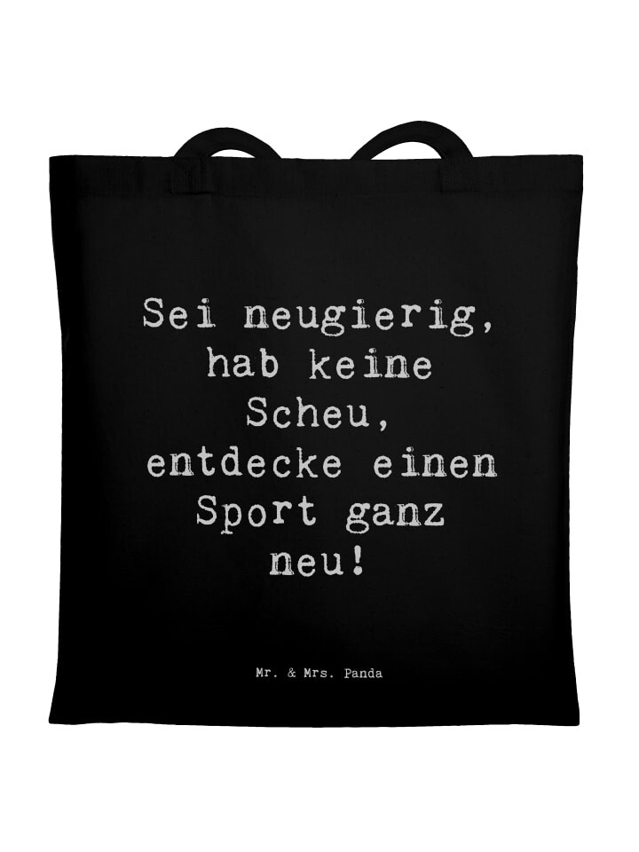 

Сумка Mr. & Mrs. Panda Tragetasche Spruch Neuer Sport mit Spruch, черный