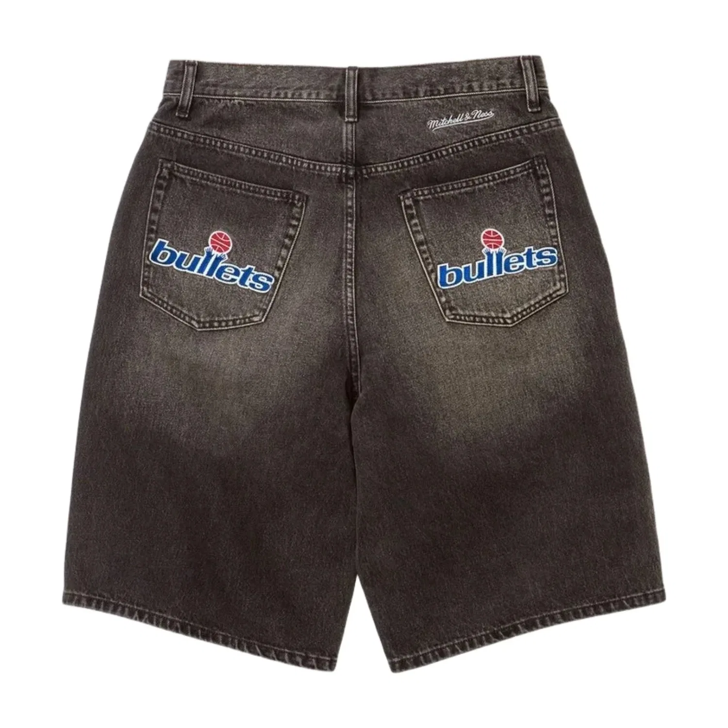 Шорты Supreme x Mitchell & Ness SS26 Washington Bullets Baggy Denim Short 'Washed Black' SUP-SS26-280, черный — фото 2