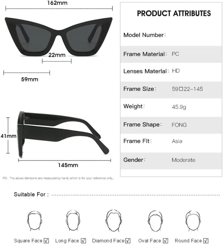 

Винтажные солнцезащитные очки «кошачий глаз» с большим бантом для женщин, большие солнцезащитные очки для мужчин, полосатый принт, хип-хоп XLUMIO, White Gray