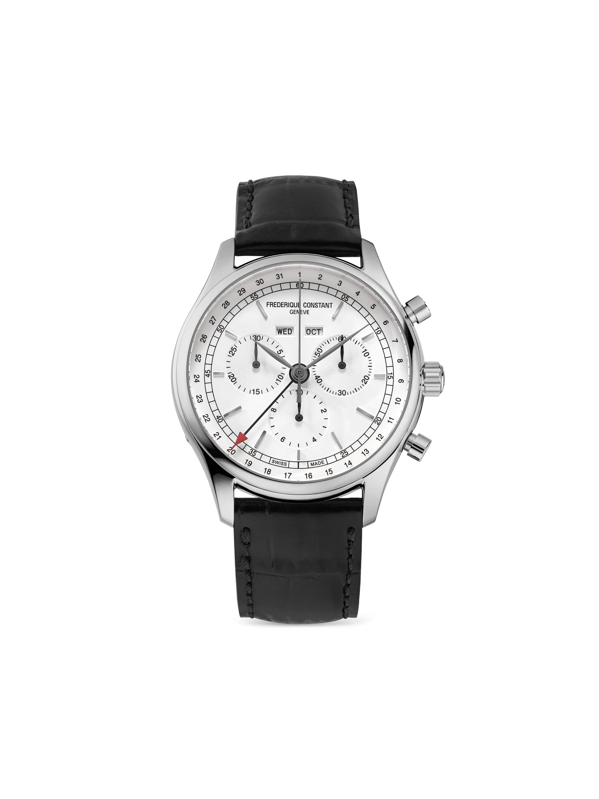 

Наручные часы Classics Quartz Chronograph Triple Calendar 40 мм Frederique Constant, белый