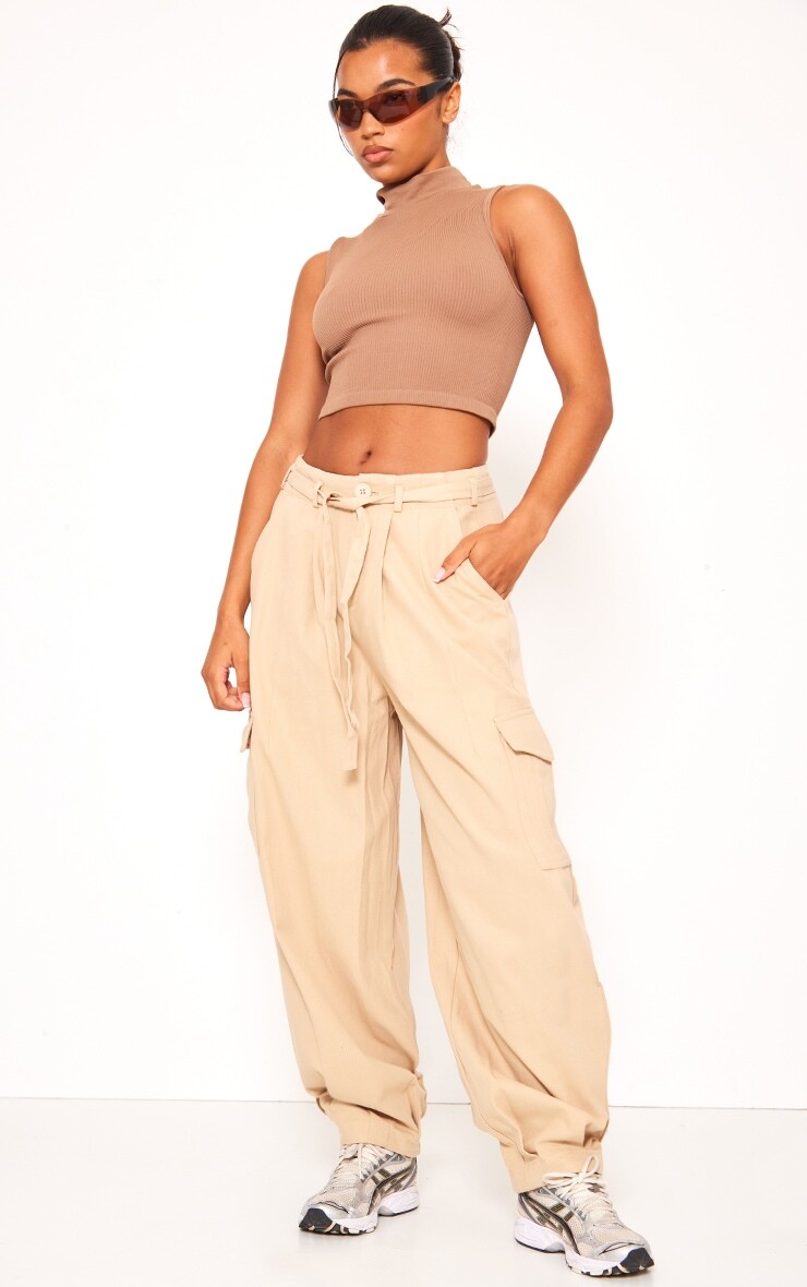 

PrettyLittleThing Брюки-карго Stone Baggy с низкой посадкой 90 S