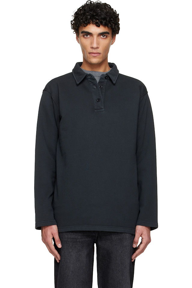 

Поло с длинными рукавами A.P.C., черный