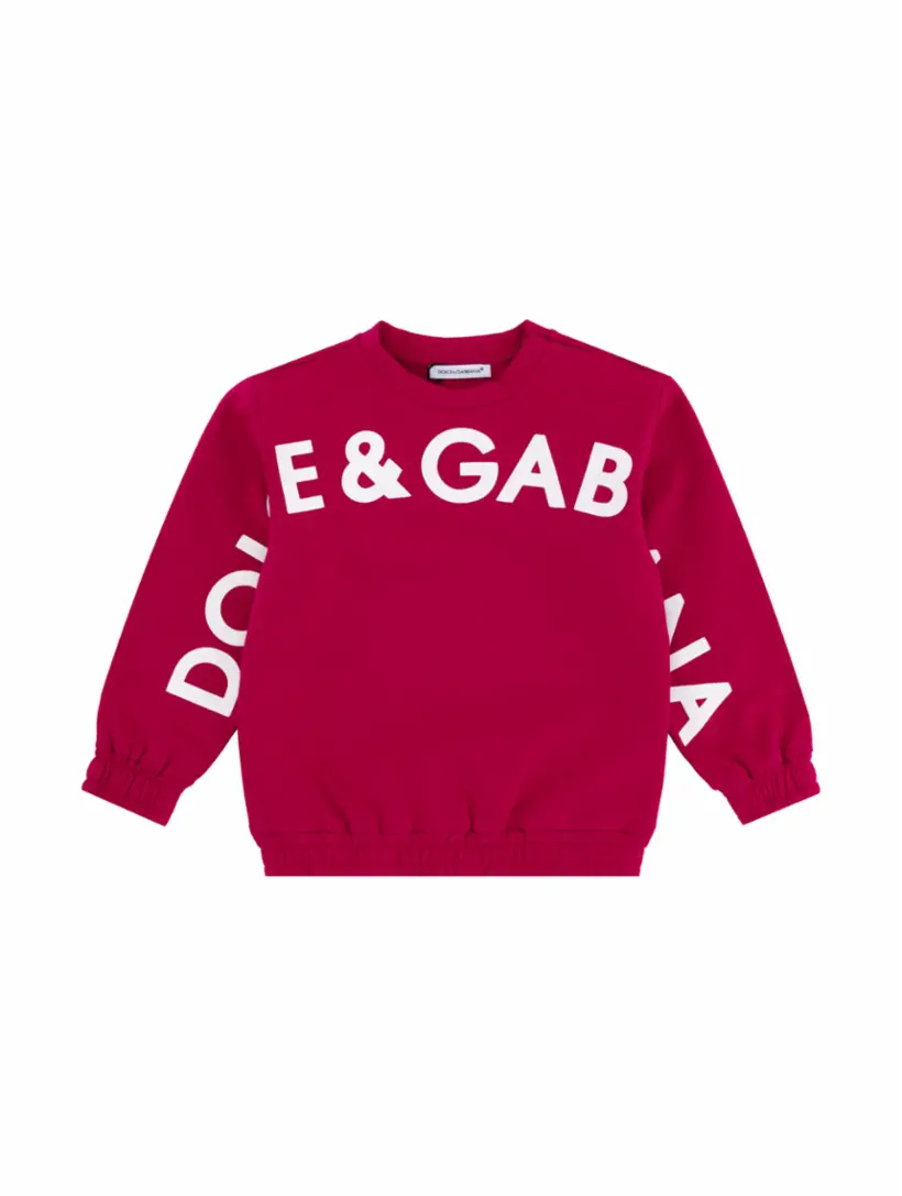 

Хлопковый свитшот с логотипом Dolce&Gabbana, розовый