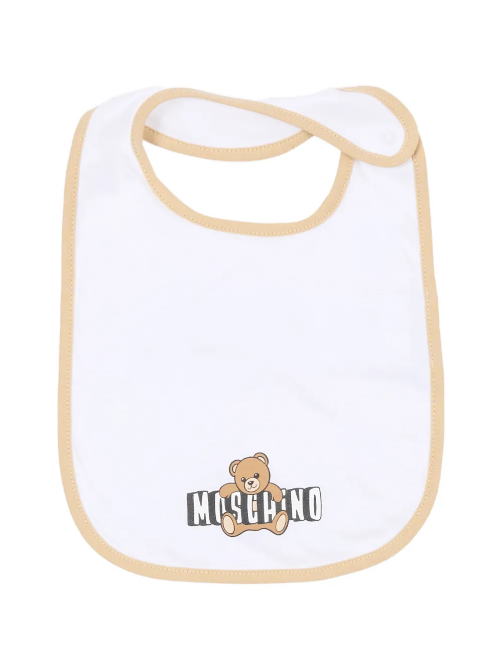 Комплект бодиков с логотипом Moschino Kids, бежевый — фото 4