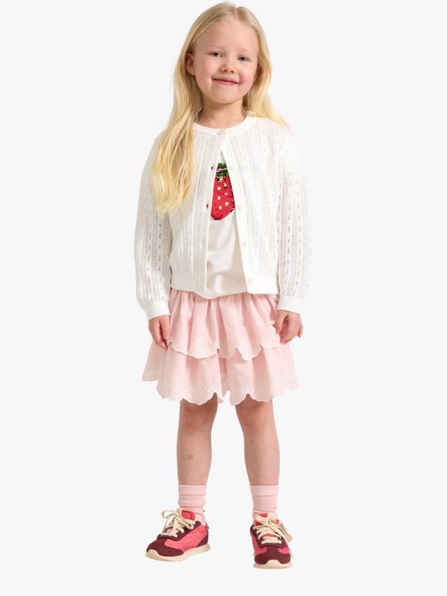 

Детская хлопковая юбка со шлейфом и ярусами Lindex, Light Dusty Pink