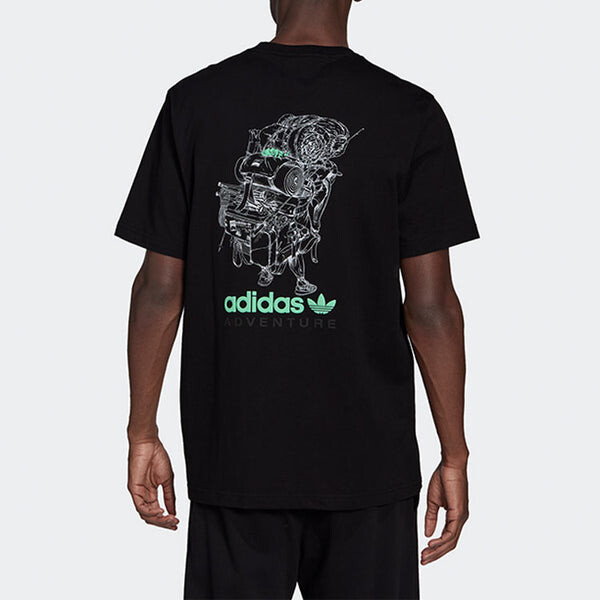 Футболка adidas originals Pckalot Tee Retro Printing Sports Round Neck Short Sleeve Black, мультиколор — фото 3