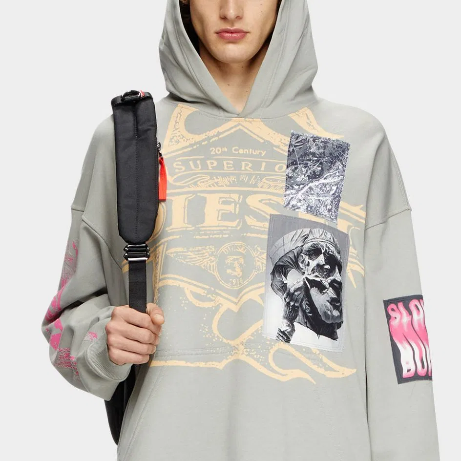 Худи Diesel S Baxt R1 серое — фото 4