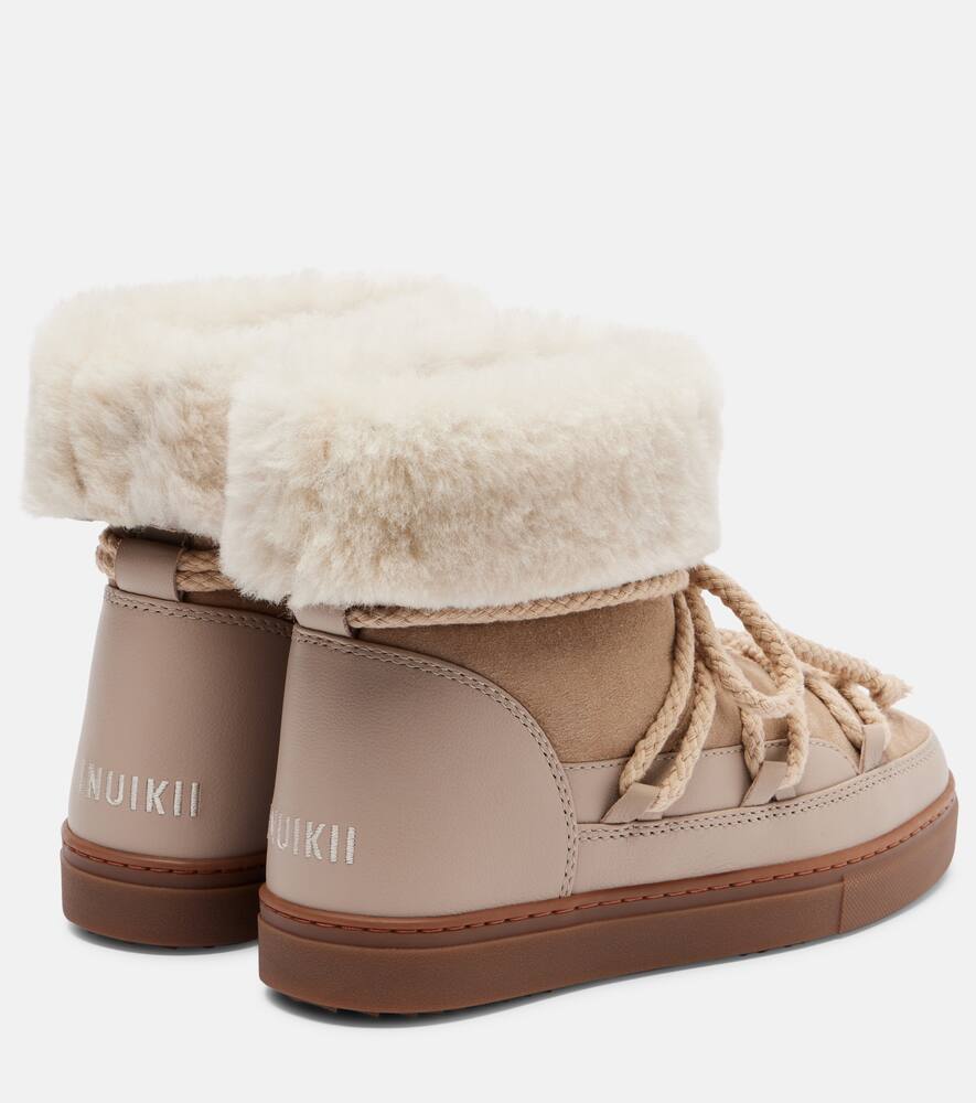 Классические замшевые зимние ботинки с отделкой из овчины Inuikii, Beige — фото 2