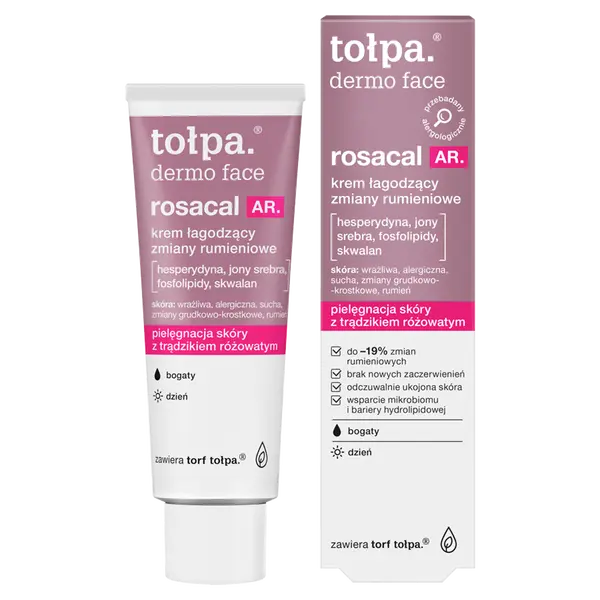Крем для лица Tołpa — Насыщенный дневной , успокаивающий покраснения, Dermo face rosacal ar, 40 мл — фото 2