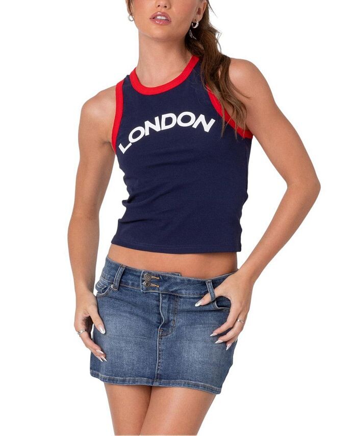 

Контрастная майка Edikted London Girl, синий
