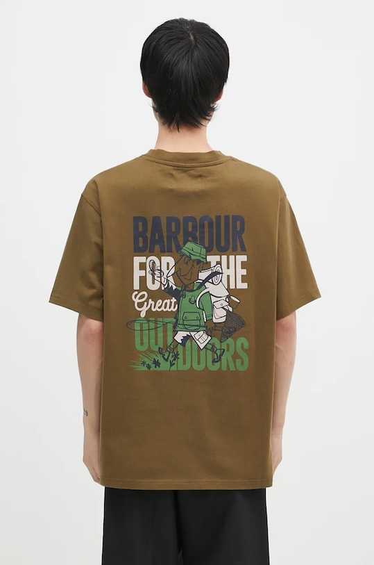 

Хлопковая футболка Leonard OS Graphic Barbour, зеленый