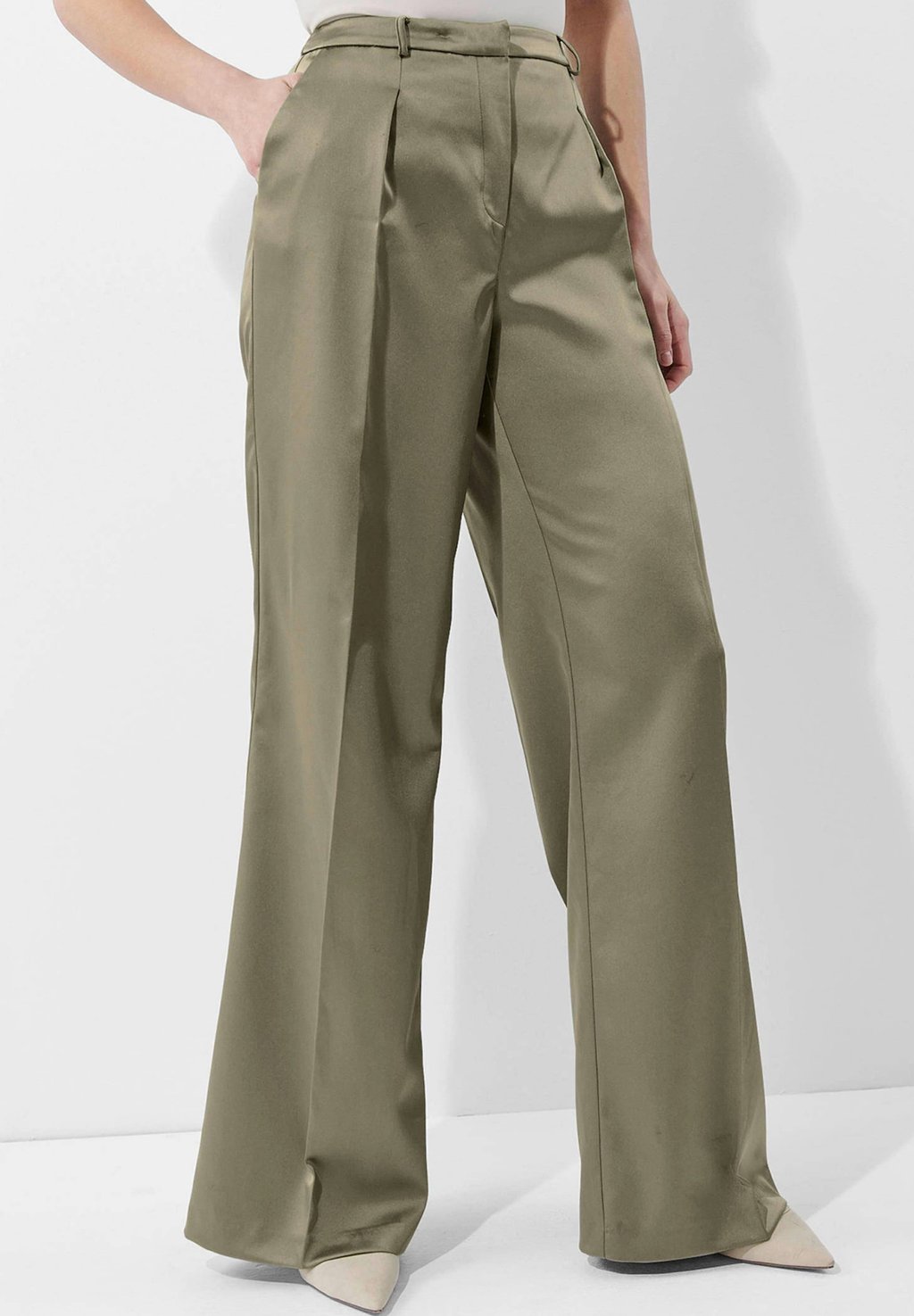 

Брюки WEITE IM MARLENE-STIL Alba Moda, оливковый