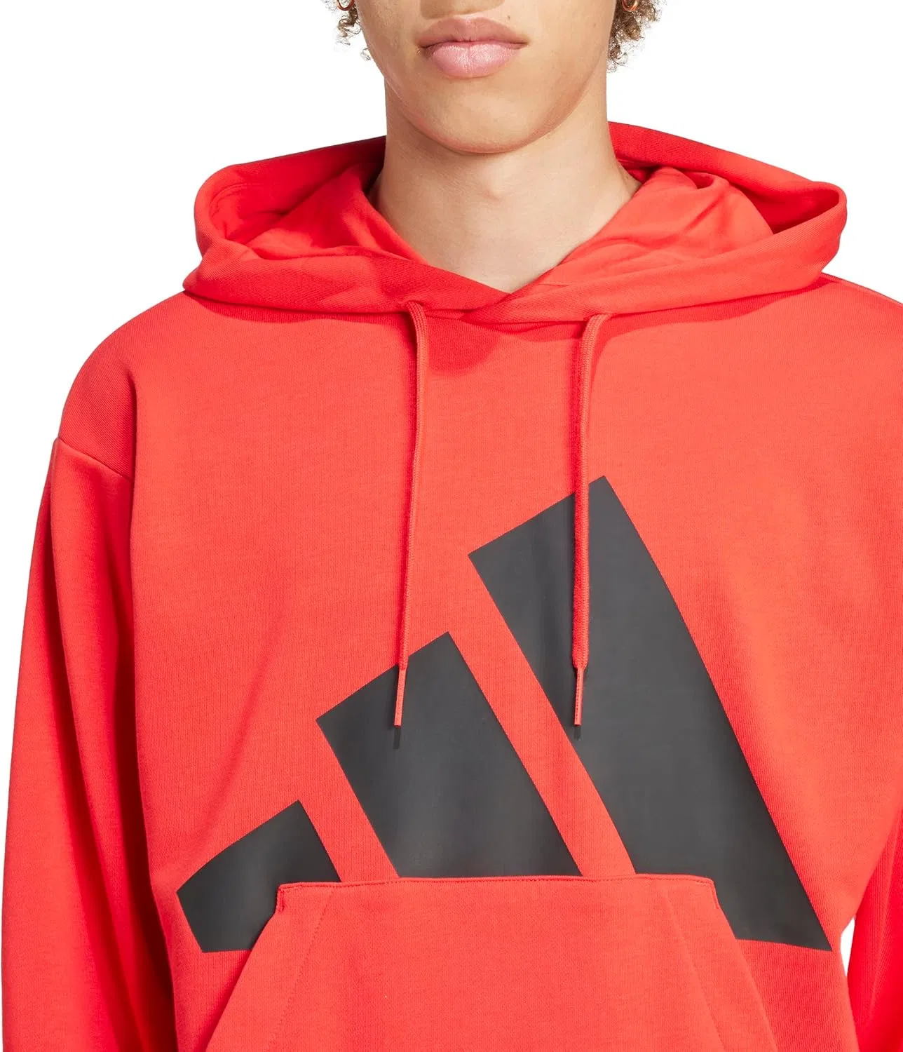 Толстовка Adidas Essentials Big Logo French Terry с капюшоном, черный — фото 4