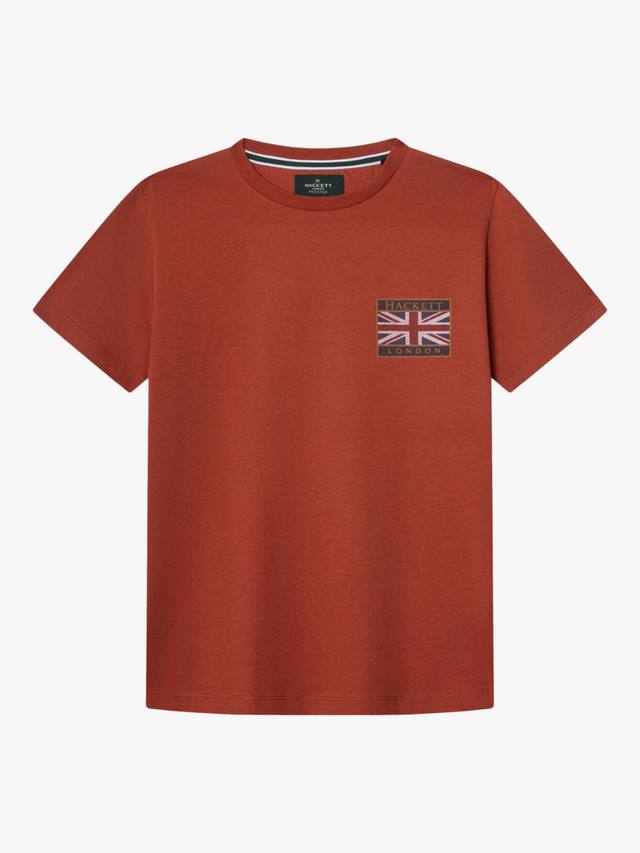 

Детская футболка с принтом Union Jack из хлопка Hackett London, Burnt Orange