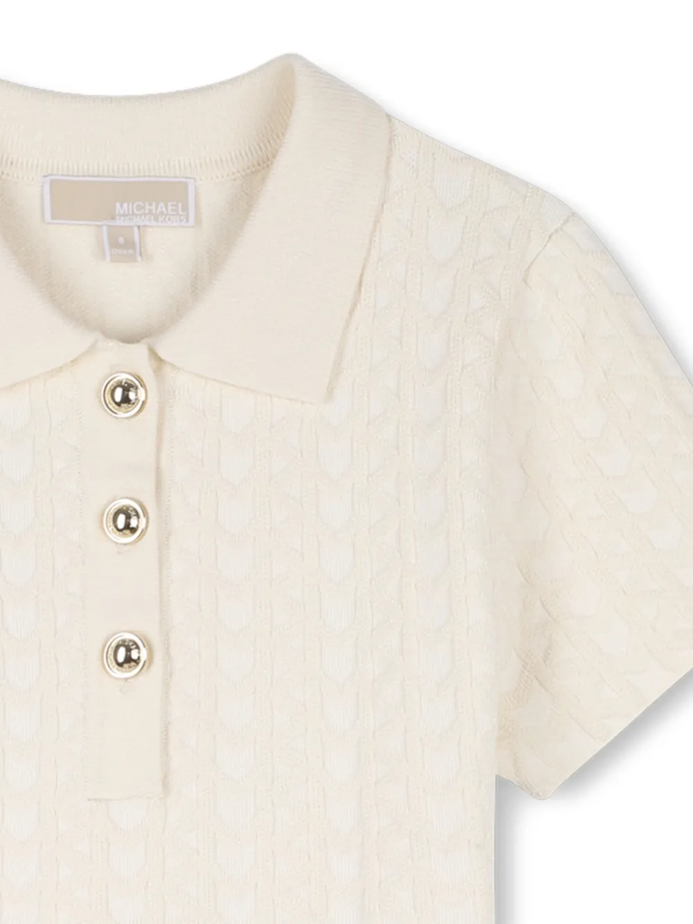 Платье фактурной вязки с плиссировкой Michael Kors Kids, бежевый — фото 3