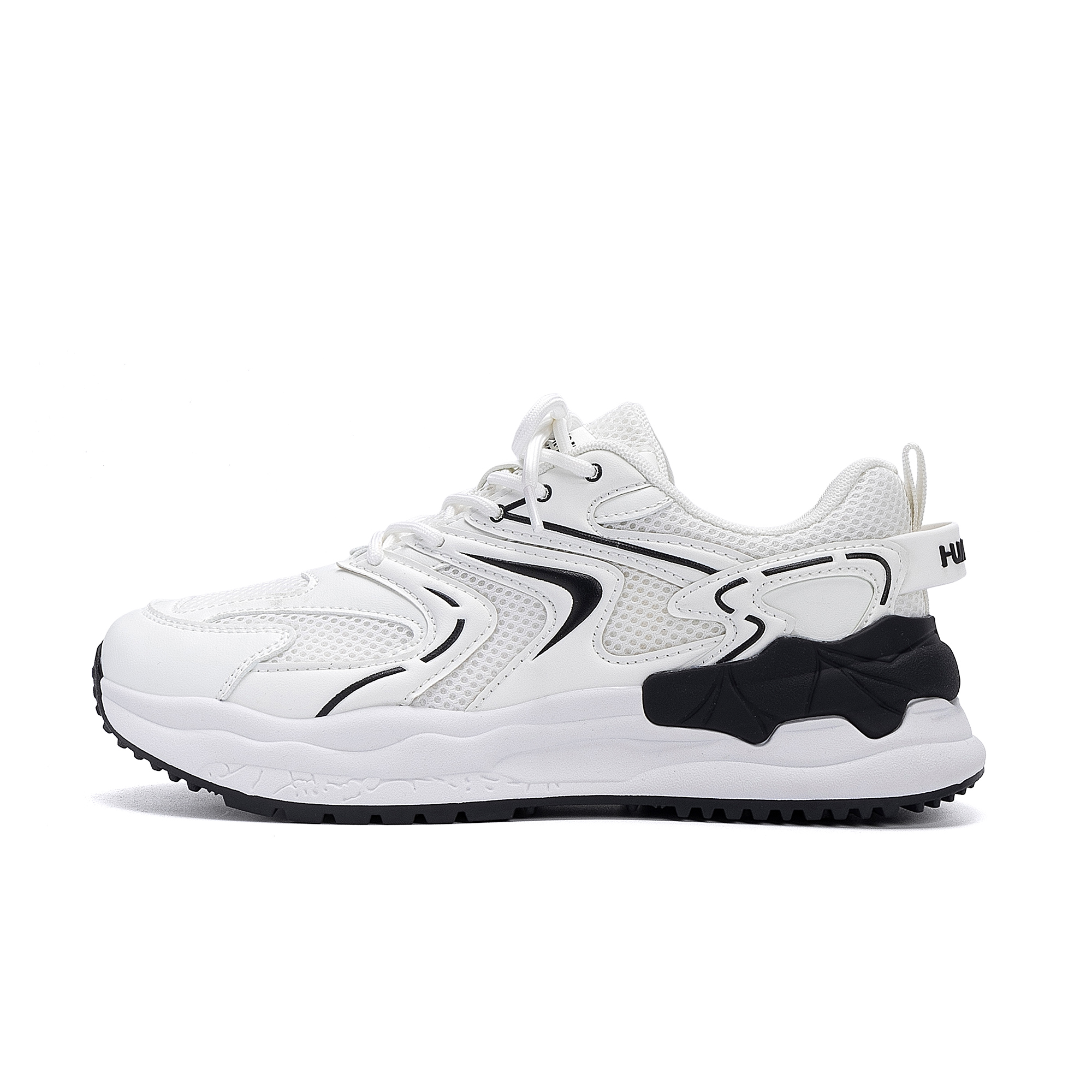 

HUANQIU Текстильные кроссовки на низкой подошве Chunky с синтетической кожей, устойчивой к истиранию, дышащие, мужские, бело-черные