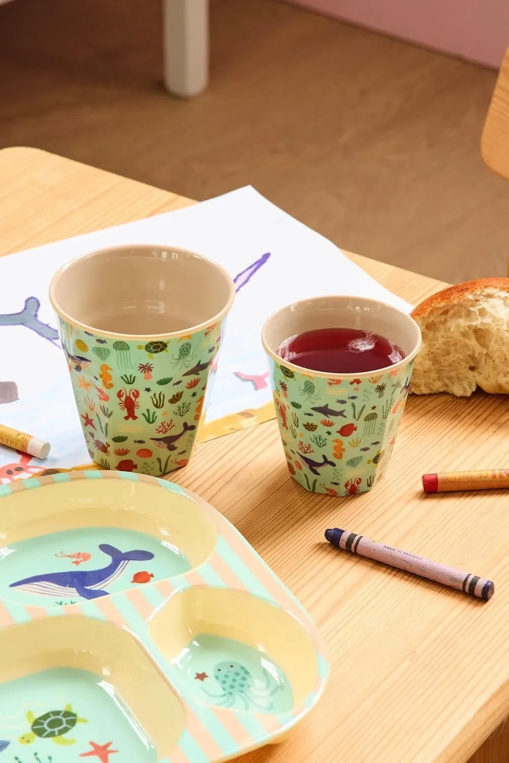Кружка Melamine для детей Rice Medium с принтом Blue Ocean — фото 2