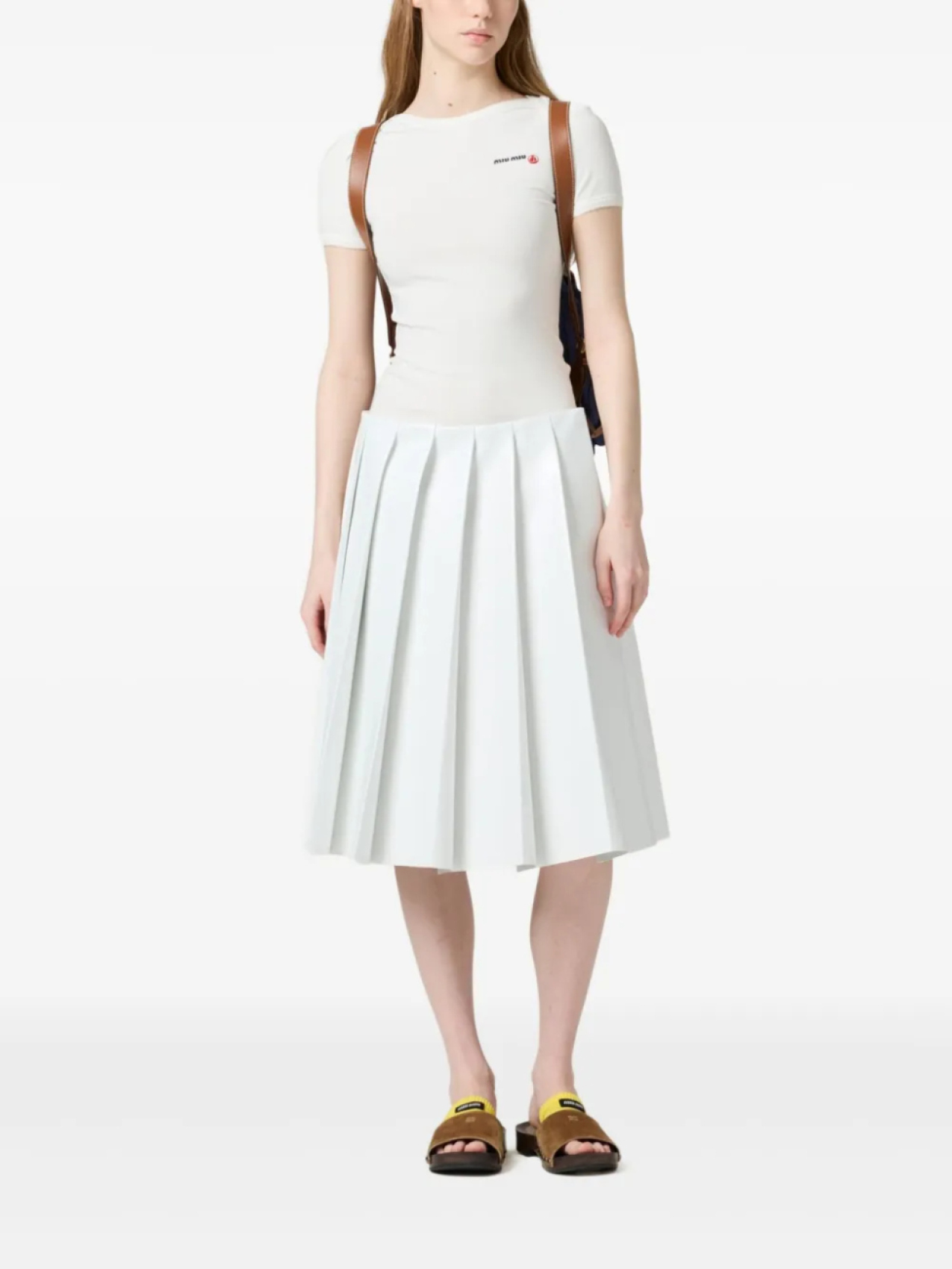 Miu Miu футболка с вышивкой из коллаборации с Petit Bateau, белый — фото 2
