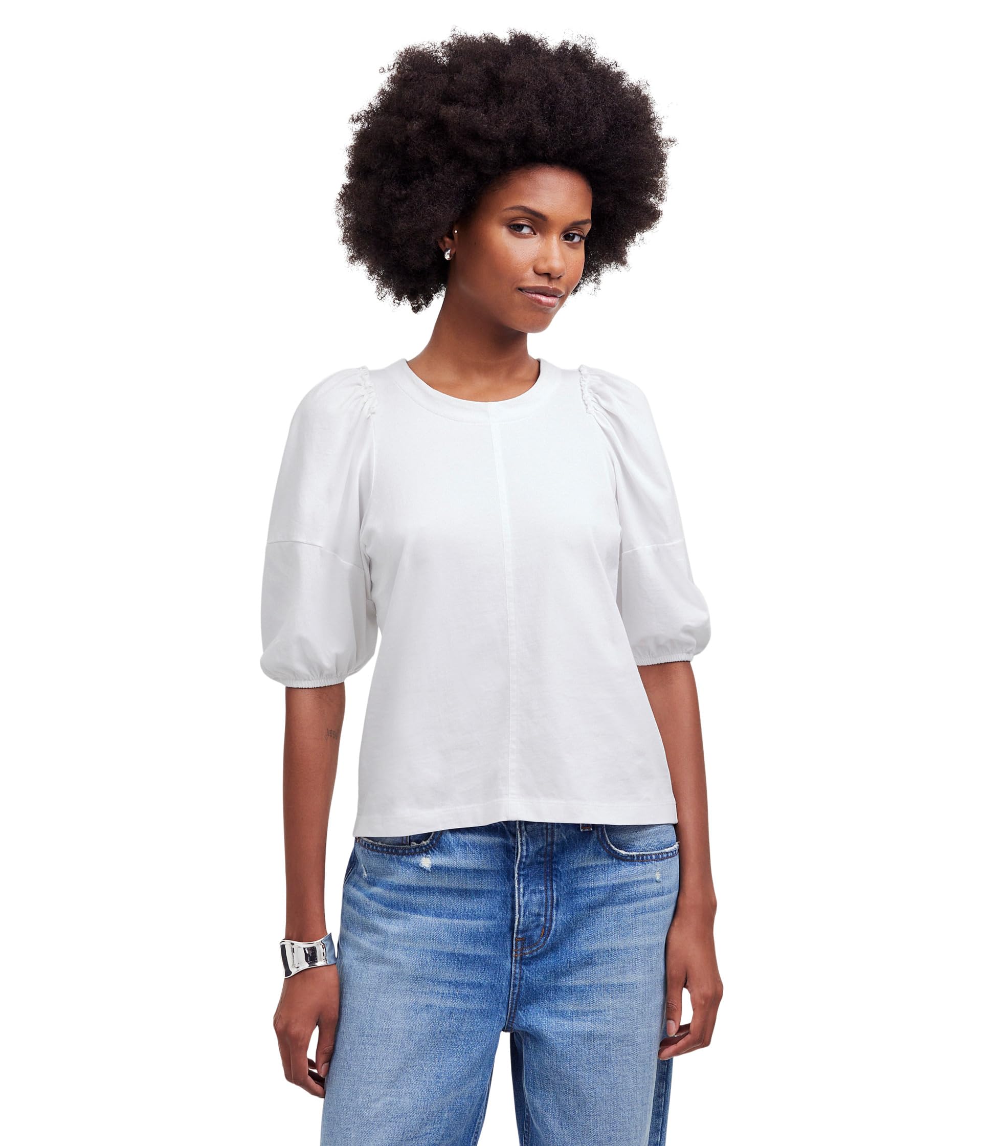 

Футболка Madewell Puff Sleeve Tee, белый