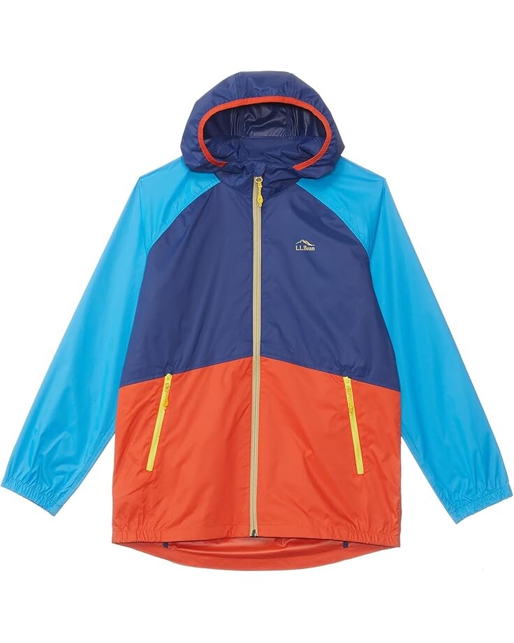 

Куртка L.L.Bean Wind and Rain Jacket, цвет Dark Royal Blue/Bright Orange