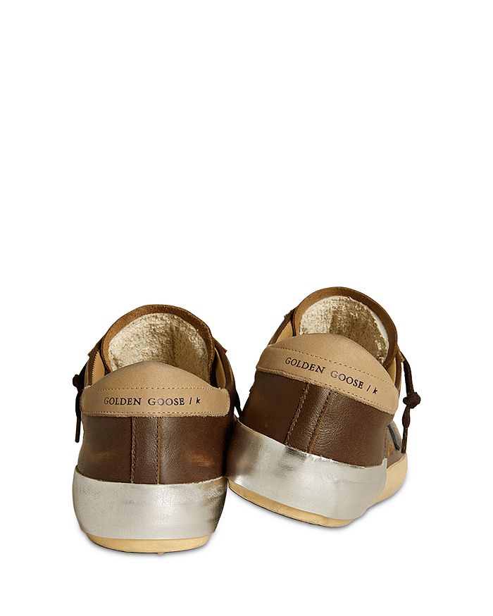 Мужские кожаные кроссовки Super Star Golden Goose, коричневый — фото 4