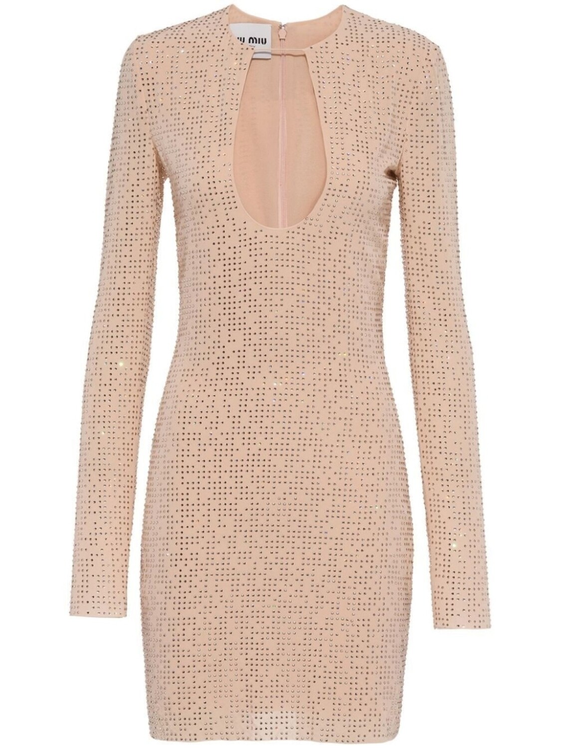 

Miu Miu платье мини из ткани жоржет с вышивкой, нейтральный цвет