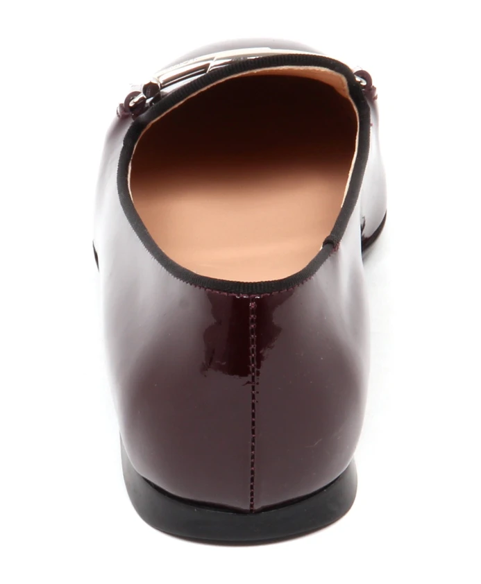 Лакированные балетки цвета бордо Tod'S, красный — фото 4