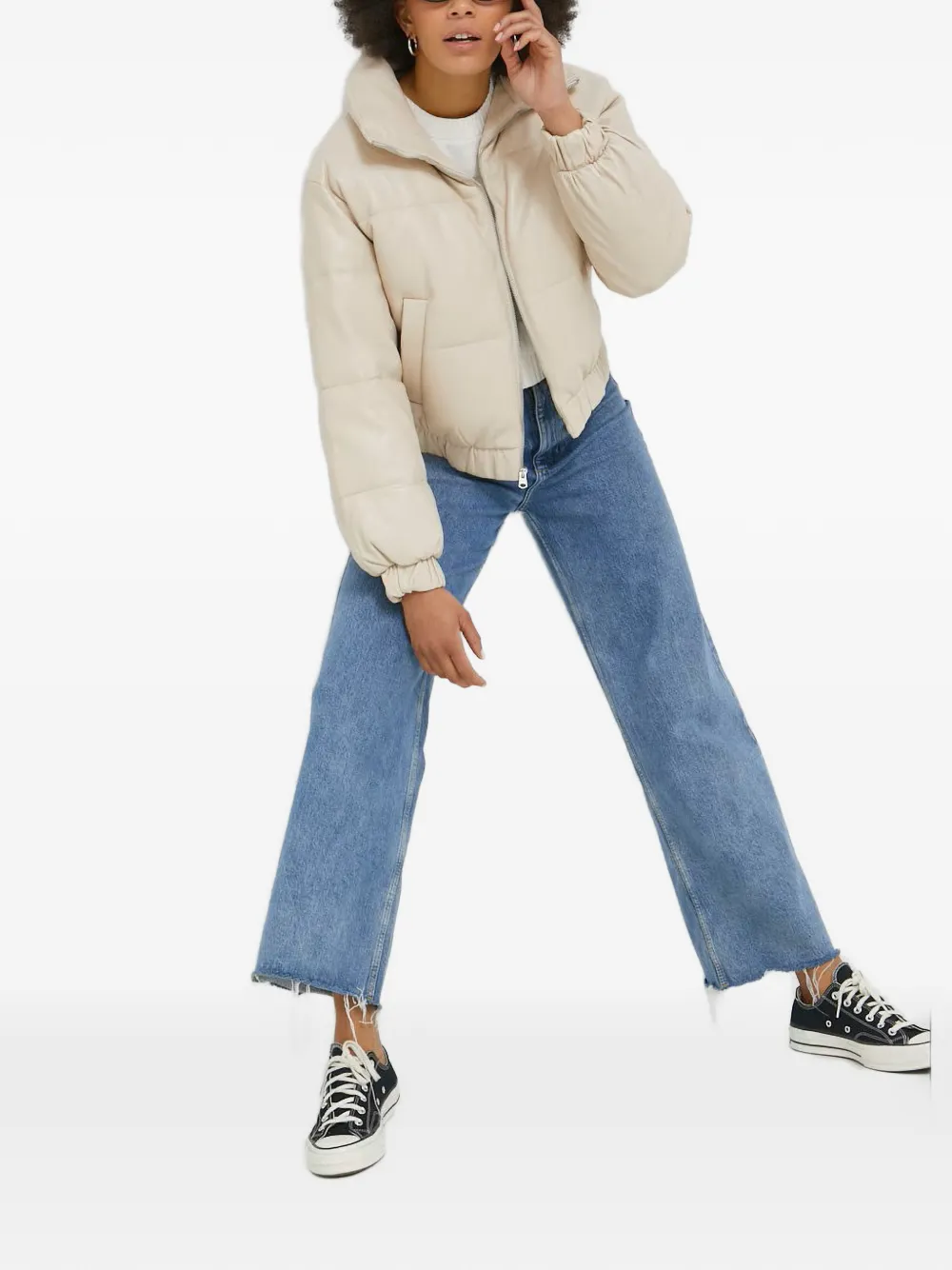 

Стеганая куртка на молнии Abercrombie & Fitch, бежевый