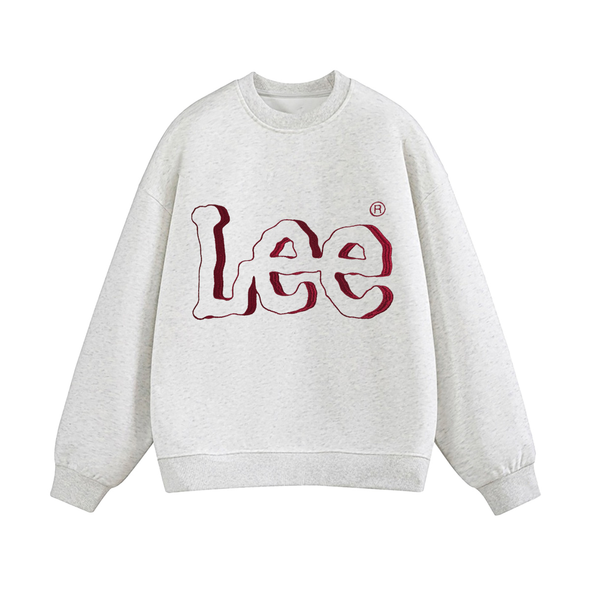 

Детский свитшот с круглым вырезом утепленные Lee, бежевый серый