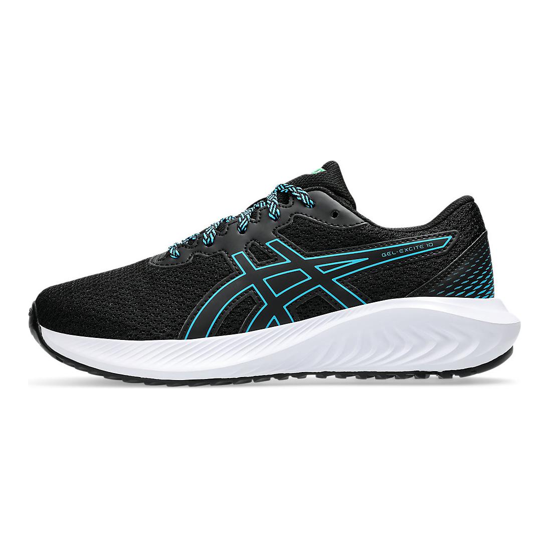 

Дышащие поддерживающие низкие детские кроссовки для бега Asics, черный/цифровой светло-зеленый
