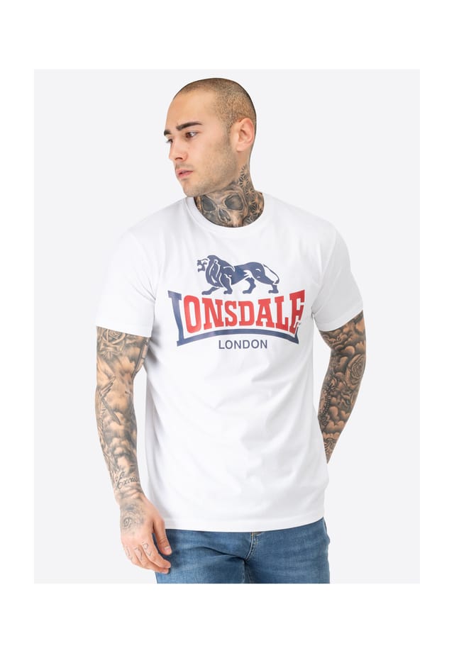 

Футболка стандартного кроя лев двухцветная Lonsdale, мультиколор