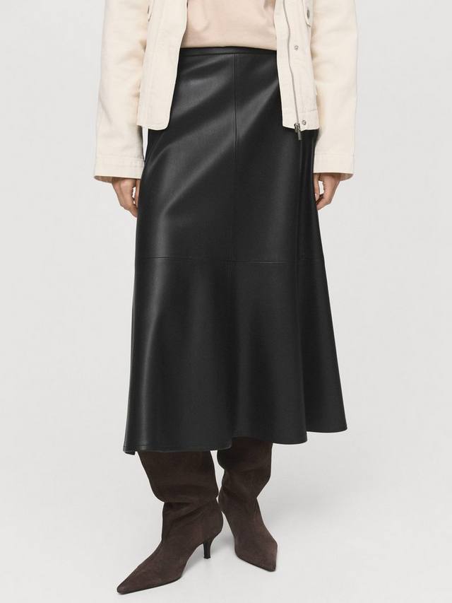 

Плюс сайз миди-юбка с ярусами силуэта A-Line Paris Mango, Black