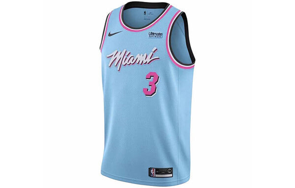 Майка Nike NBA SW 19-20 Miami Heat Dwyane Wade 3 ViceWave City Edition Swingman Jersey Blue, синий — фото 3