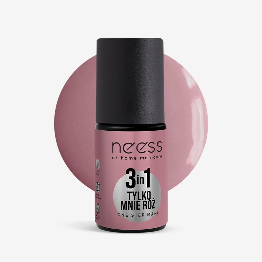 

Гибридный лак для ногтей NEESS One Step 3в1 Tylko mnie Róż 4 мл