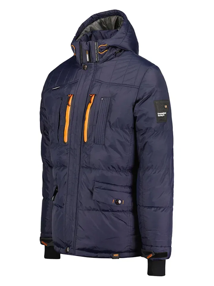 Стеганая куртка с капюшоном, Geographical Norway, темно-синий — фото 3