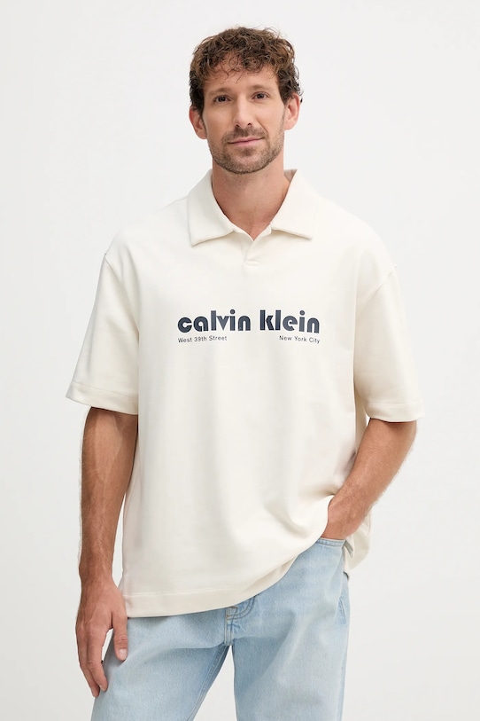 

Поло Calvin Klein Jeans, бежевый