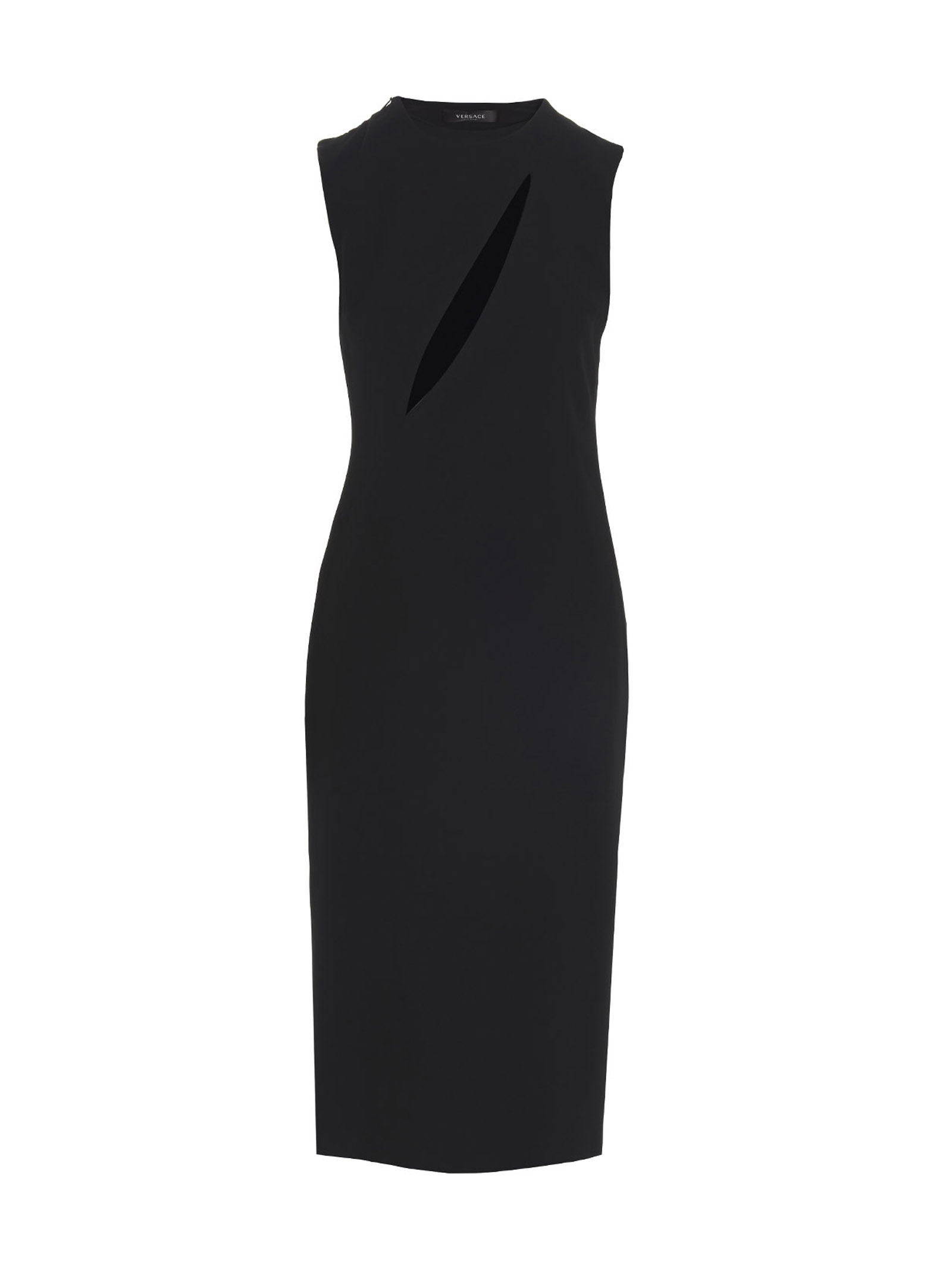 Платье миди с вырезами VERSACE, черный