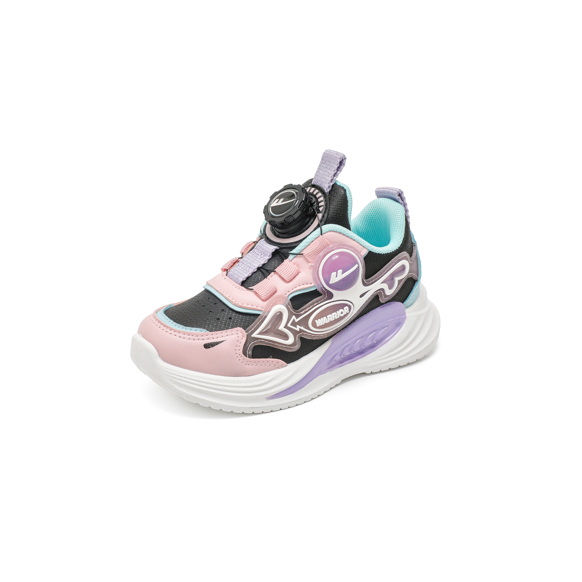 

Детские спортивные кроссовки Synthetic Leather Slip Resistant Cushioning Abrasion Resistant Waterproof Low top WARRIOR, розовый/черный/синий