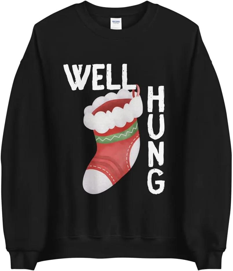 

Well Hung Hilarious Christmas Sweater for Men Not So Ugly Christmas Sweater for Men