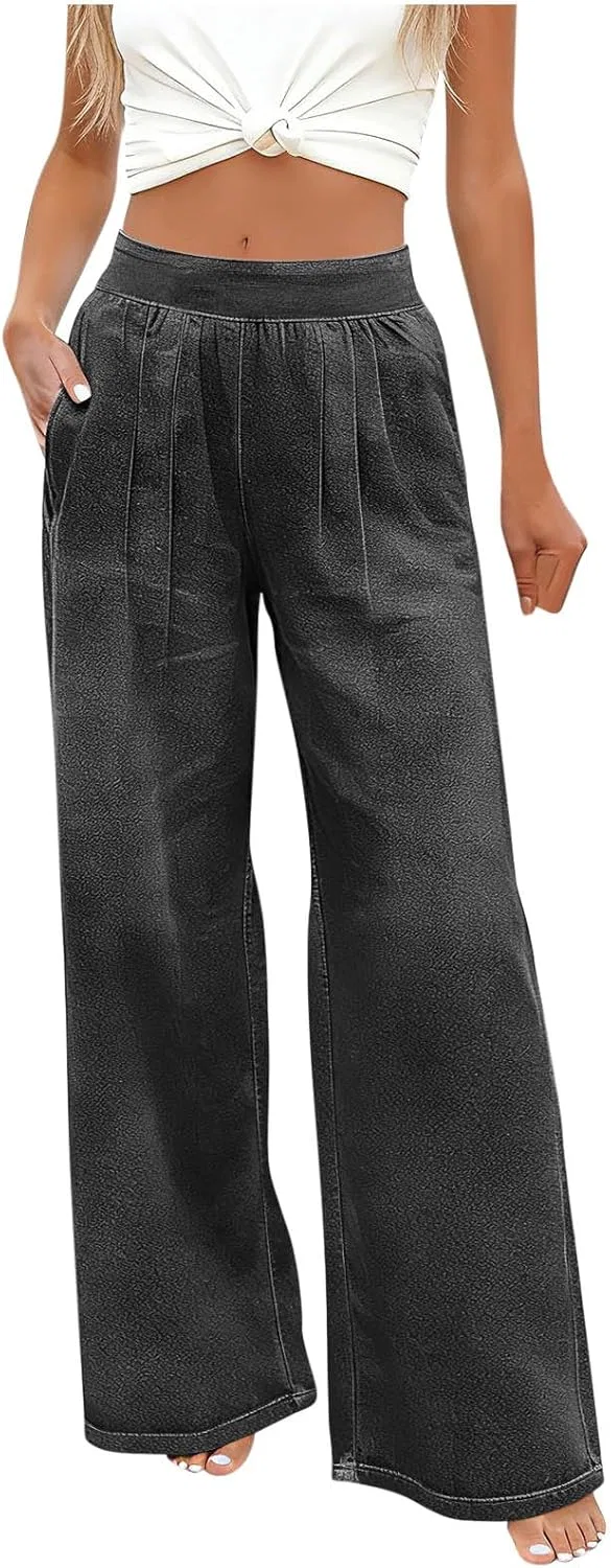 Джинсы свободные с широкими штанинами, темно-серый